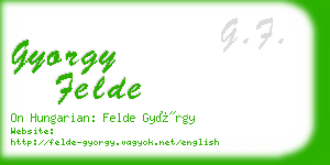 gyorgy felde business card